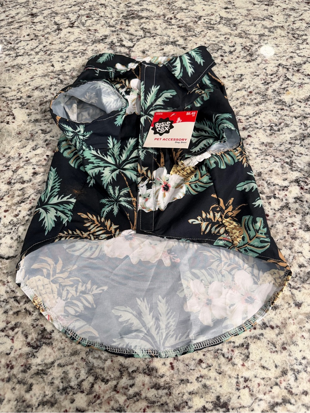 Black Tropical Hawaiian Dog Shirt
